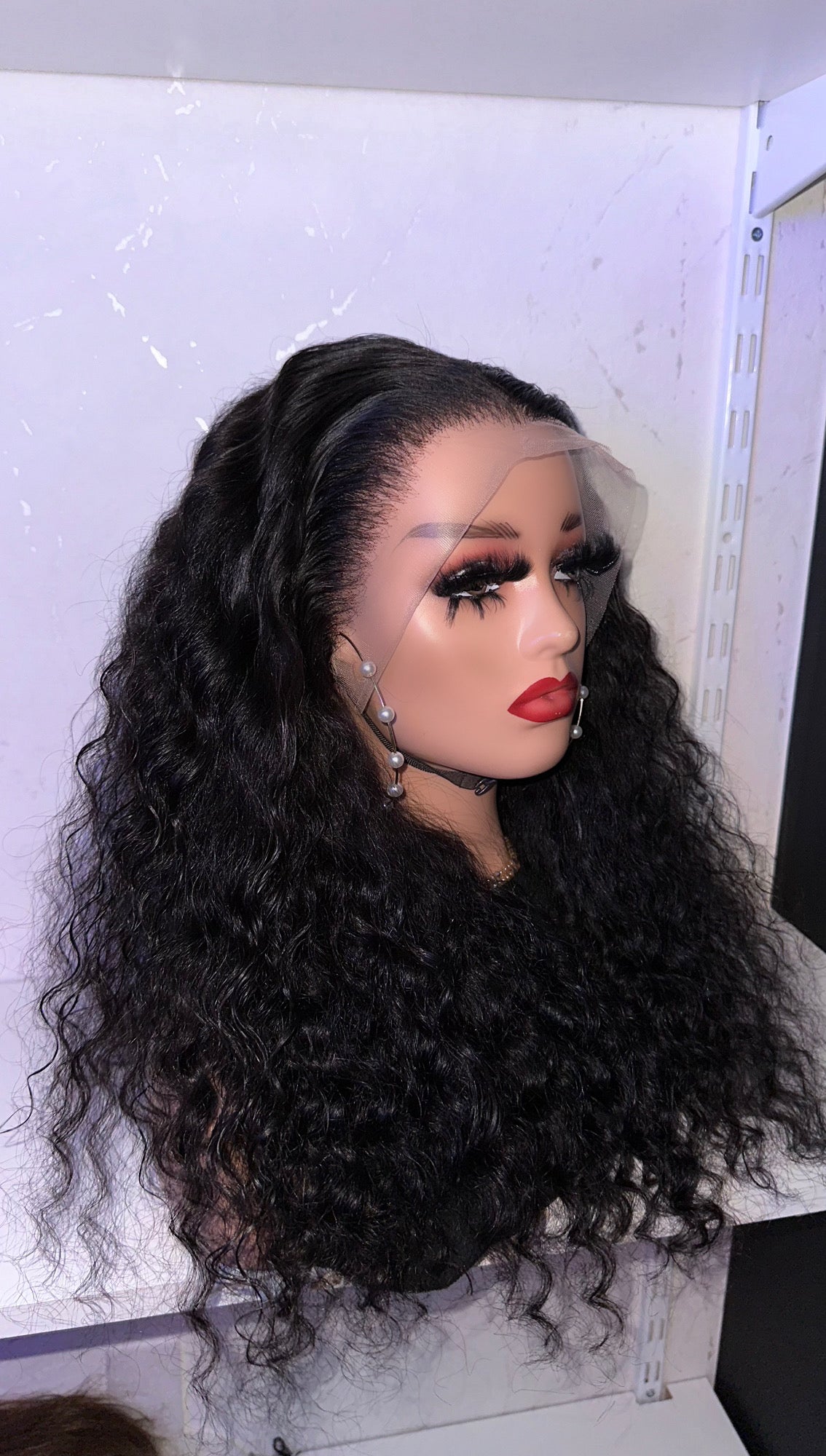 Perruque Lace Front Wig Deep Wave Brésilienne Naturelle, Cheveux Bouclés, Pre-Plucked, 13x4,