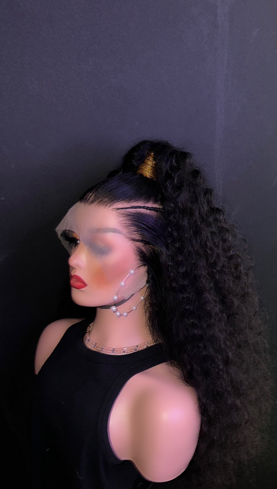 Perruque malaisienne, Lace Front Wig Deep Wave Cheveux Bouclés, transparent, 13x4, 200 densité