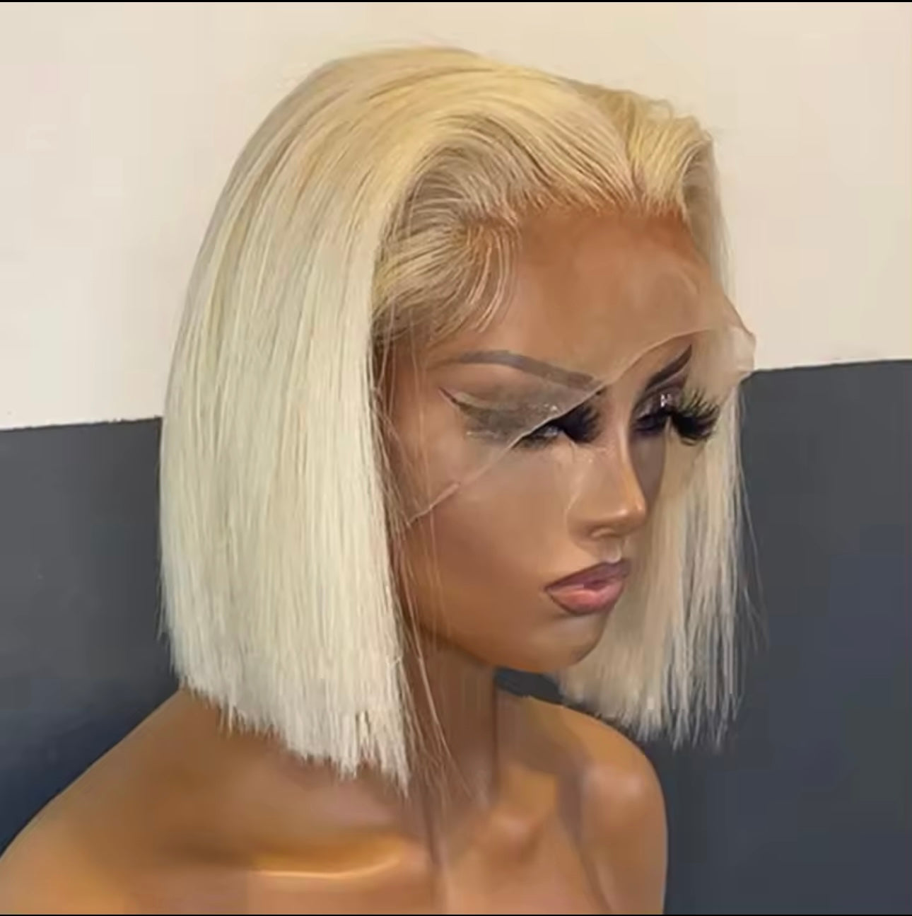 Perruque Bob Lace Front Wig naturelle brésilienne lisse-Sophia, cheveux humains, blond 613, 13x4  transparent pour femmes